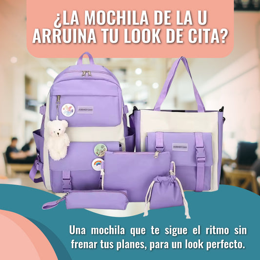 Kit Maleta Mochila Bolsos 5 En 1